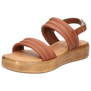 Bella Vita Women's Ode-Italy Whiskey Italian Leather Flat Sandal Size 7.5 WW